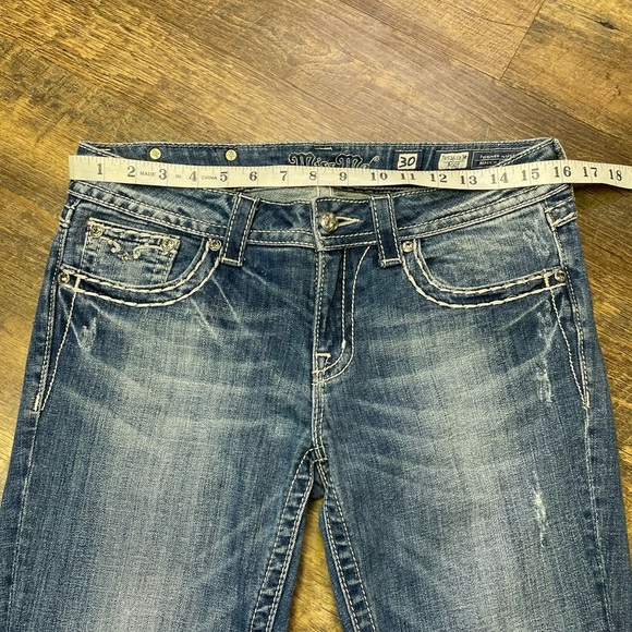 Miss Me Bootcut Flare Jeans Women's 30 x31 Bling Rhinestone Low Rise Western Y2k - Picture 4 of 12